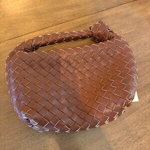 A New Day Brown Woven Slouchy Shoulder Handbang.